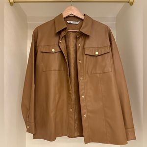 Zara shirt jacket imitation leather